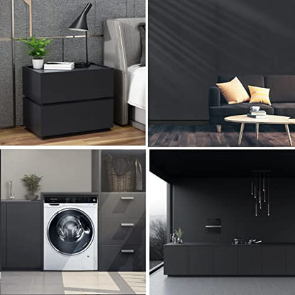 Arthome 35.4''x120'' Black Contact Paper, Self Adhesive Wallpaper Waterproof Gloss PVC Vinyl, Oil Proof,Wallpaper, Black Vinyl Paper for Walls,Furniture Cover Surface,Countertop,Kitchen,Shelf Liner - color: Black Matte, size: 35.4" x 120"