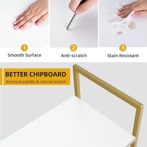 DWVO Gold Bookshelf | Modren 5 Tier Bookcase, Storage Shelves Organizer Standing Shelf, Display Rack Book Shelves for Bedroom,Living - color: Gold