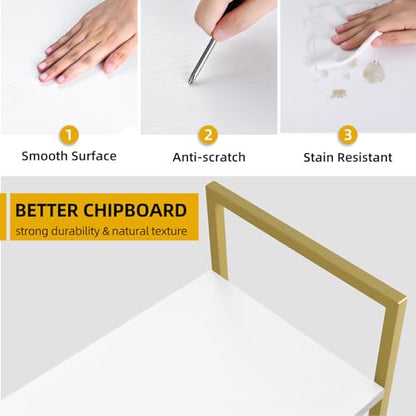 DWVO Gold Bookshelf | Modren 5 Tier Bookcase, Storage Shelves Organizer Standing Shelf, Display Rack Book Shelves for Bedroom,Living - color: Gold
