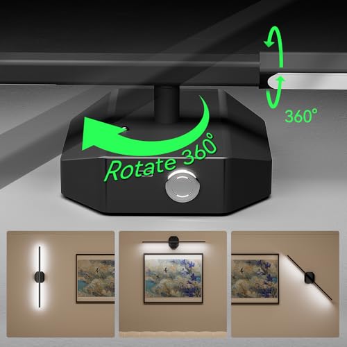 Battery Operated Wall Sconce Set of Two,Wireless Wall Sconces USB Rechargeable Wall Lights with Remote Control,3000K-6000K Dimmable for Bedroom,Background Wall,Living Room,Hallway,Wall Decor,28inch - size: 28 inch(2pcs)