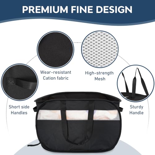 100L Collapsible Laundry Baskets, Foldable Dual Handle Laundry Hamper Black | Lightweight, Easy to Carry, Up and Downstairs, Tear-Proof, Space-saving, for Laundry Room, Bedroom, Bathroom, Travel, Dorm - color: 100L Black