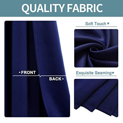 ChrisDowa Blackout Curtains for Bedroom and Living Room 40 Inches Long | 2 Panels Set, Thermal Insulated, Light Blocking, Room Darkening, Grommet, Window Treatment Drapes, Navy Blue, 29 x 40 Inch - color: Navy Blue, size: 29"W x 40"L (Pack of 2)