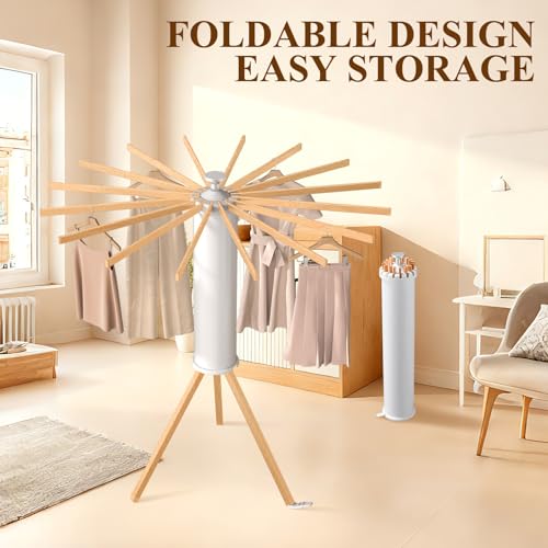 Foldable Clothes Drying Rack, Portable Garment Drying Rack for Indoor Outdoor, Space Saving Laundry Drying Rack, Sturdy Clothing Air Dryer Hanger for Balcony Bedroom Laundry Room