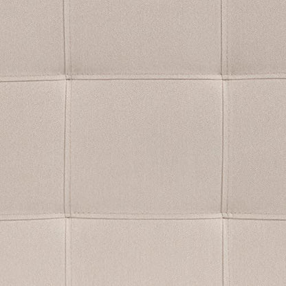 EMMA + OLIVER Beige King Quilted Tufted Headboard | Adjustable Bed Rail Slots, Fabric Upholstered - color: Beige, size: King