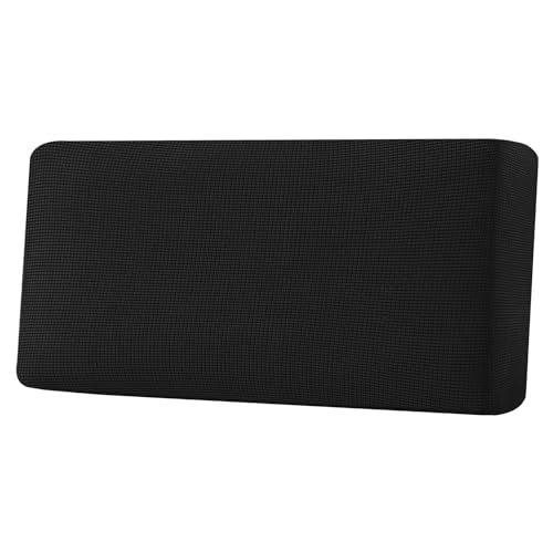 H.VERSAILTEX Super Stretch Individual Seat Cushion Covers Sofa Covers Couch Cushion Covers Slipcover Sets Thick Jacquard Textured Twill Fabric (1 Piece Sofa Cushion Cover, Black) - color: Black, size: 1 Cushion Sofa