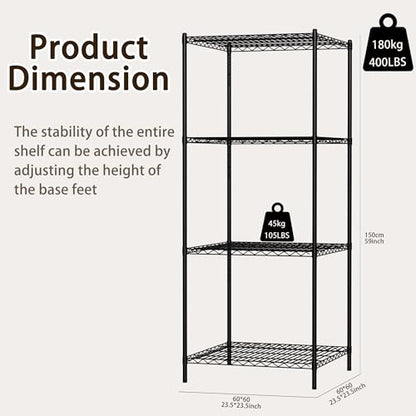 Wire Storage Standing Shelf Rack Tower, Corner Metal Shelving Unit with Adjustable Shelves, Space-Saving Organizer for Garage, Kitchen, Bathroom, 23.5 * 23.5 Inch - size: 4 Tier 23.5 Inch Width