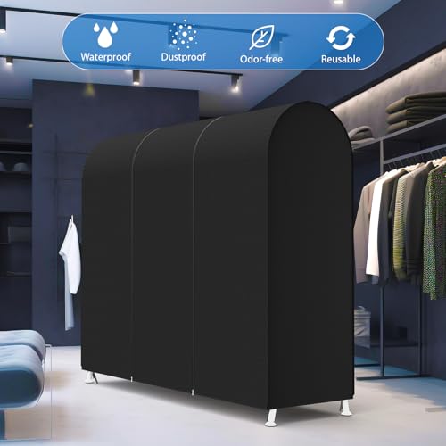 Zilink Garment Rack Cover Large Garment Bags Protector 72 in, Black | Dustproof, Breathable, 2 Durable Zippers, Clothes Rack Cover, Cothing Rack with Cover for Garment Rack (Rack Not Included) - size: 72"L x 20"W x 60"H - Black