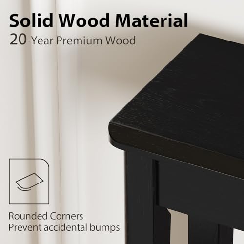 AQIMUELE Wood Console Table with Drawers, Mid Century Modern Console Table Black for Entryway, Living Room, Hall Way. - color: Black