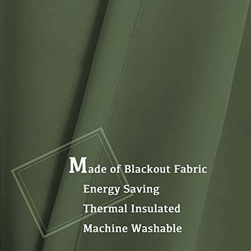 Turquoize Solid Blackout Drapes, Room Darkening, Themal Insulated, Grommet/Eyelet Top, Nursery/Living Room Curtains Each Panel 42" W x 63" L (Set of 2 Panels), Bronze Green - color: Bronze Green, size: 42"W x 63"L (Pack of 2)