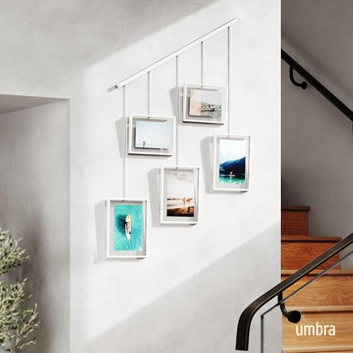 Umbra Exhibit Picture Frame Gallery Set Holds Five Photos, White - color: White, size: Set of 5, style: 5-Opening