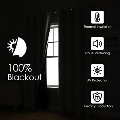 ChrisDowa 100% Blackout Curtains for Bedroom 84 Inches Long 2 Panels Set | 2 Thick Layers, Thermal Insulated, Light Blocking, Grommet, Window Treatment, Living Room Drapes, Dark Grey, 38 x 84 Inch - color: Dark Grey, size: 38"W x 84"L (Pack of 2)
