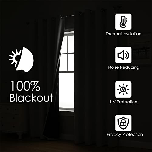 ChrisDowa 100% Blackout Curtains for Bedroom 84 Inches Long 2 Panels Set | 2 Thick Layers, Thermal Insulated, Light Blocking, Grommet, Window Treatment, Living Room Drapes, Brown, 38 x 84 Inch - color: Brown, size: 38"W x 84"L (Pack of 2)