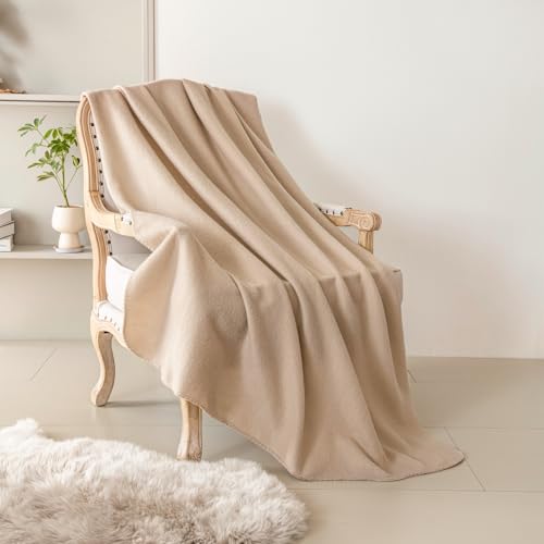 CAI TENG Fleece Throw Blanket Bulk Pack of 6 Lightweight Warm Throws Soft Cozy 50 x 60 inch Pet-Friendly Khaki - color: Khaki