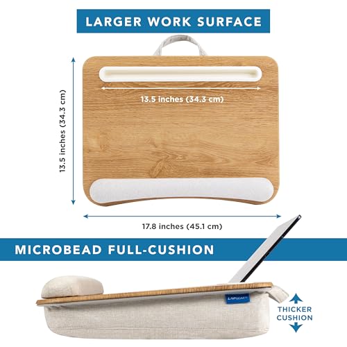 LAPGEAR Portable Laptop Lap Desk – White Oak Woodgrain, Fits 15.6" Laptops - color: White Oak Woodgrain
