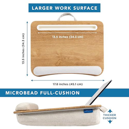 LAPGEAR Portable Laptop Lap Desk – White Oak Woodgrain, Fits 15.6" Laptops - color: White Oak Woodgrain
