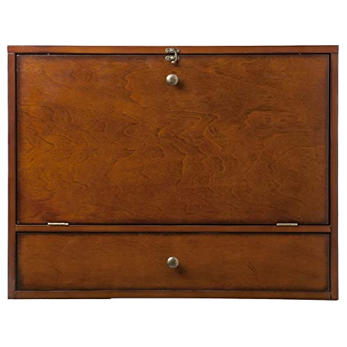 SEI Furniture Benwick Wall Mount Laptop Desk - Brown Mahogany (L x W x H): 26 x 6 x 20 inches - color: Mahogany