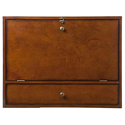 SEI Furniture Benwick Wall Mount Laptop Desk - Brown Mahogany (L x W x H): 26 x 6 x 20 inches - color: Mahogany