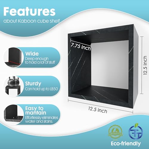 Cube Floating Shelves Set2, Display Shelves Wall Mount 7.75" D x 12.5" W x 12.5" H(Cloud Atlas, Square 2 Cubes) - color: Cloud Atlas, size: Square-Set2