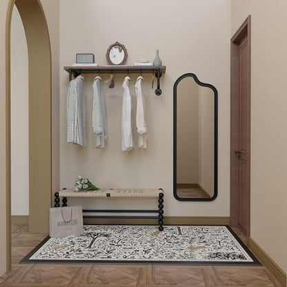 Clothes Rack 36in, Wall Mounted Garment Racks with Real Walnut Wood Shelves, Heavy Duty Hanging Clothes Rack, Multi-Purpose Hanging Rod, Space-Saving Closet Storage - color: Walnut, size: 1T36IN