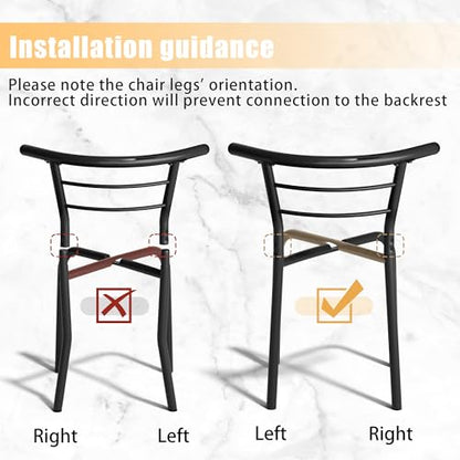 JUMMICO 3-Piece Wooden Round Table & Chair Set, Kitchen Breakfast Nook | Space Saving, Wood Grain Tabletop with Metal Frame and Built-in Wine Rack for Kitchen, Dining Room (Walnut/Black) - color: Walnut/Black
