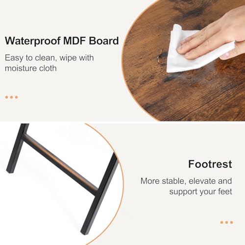 Acovy TV Tray Table Set of 2, TV Dinner Tray, Folding Table, Foldable TV-Trays, Side Table for Bed, Couch, Portable and Small Easy to Move - color: Brown