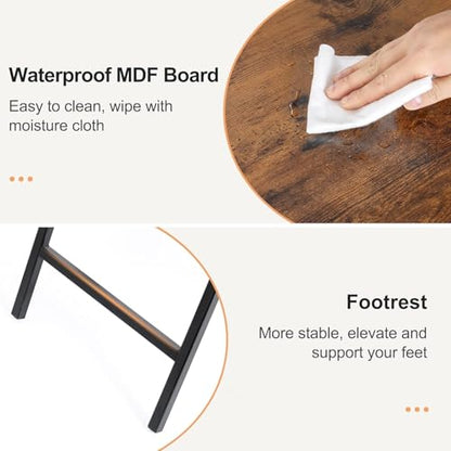 Acovy TV Tray Table Set of 2, TV Dinner Tray, Folding Table, Foldable TV-Trays, Side Table for Bed, Couch, Portable and Small Easy to Move - color: Brown