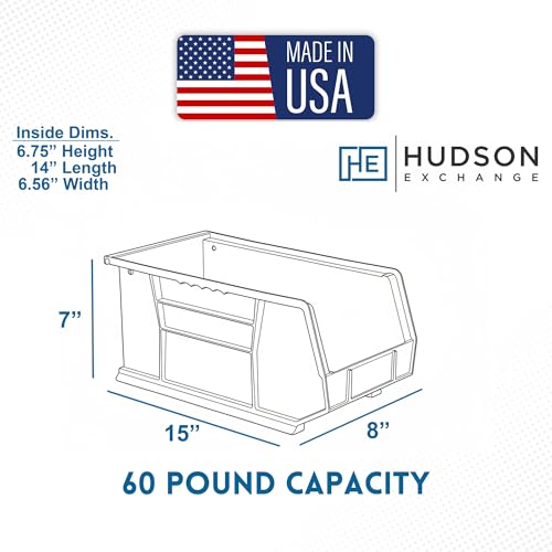 15" x 8" x 7" Plastic Stackable Storage Bin, Hudson Blue - color: Hudson Blue, size: 1 Pack