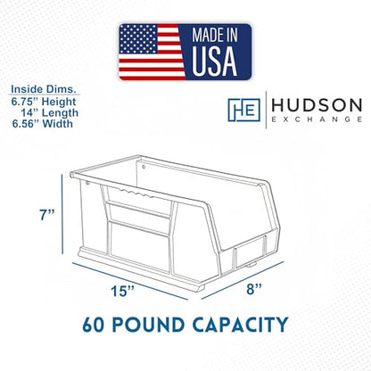 15" x 8" x 7" Plastic Stackable Storage Bin, Hudson Blue - color: Hudson Blue, size: 1 Pack