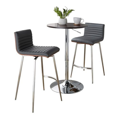 LumiSource Mason Swivel Adjustable Counter Height Dining 3 Piece Set, Pub Table and Stools, High Top Table Set for 2, Counter Table and Chairs Set of 2, Kitchen & Dining Room Sets (Grey) - color: Grey