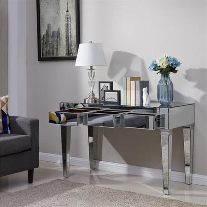 SEI FURNITURE Darien Mirrored Desk, Silver