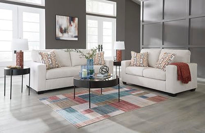 Signature Design by Ashley 85 in Chenille 3 Seater Track Arm Sofa, Stone | Polyester chenille upholstery, Wood and engineered wood frame, Sag-resistant platform foundation, Living room use, Aviemore - color: Stone, style: Sofa