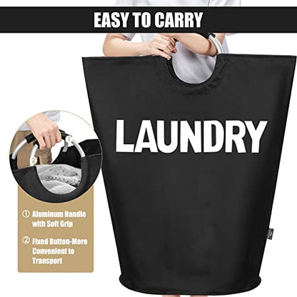 DOKEHOM 160L XX-Large Laundry Basket (7 Colors), Collapsible Laundry Bag, Foldable Laundry Hamper, Folding Washing Bin (Black, XXL) | Freestanding tall washing bin & foldable laundry bag. Extra large clothes storage basket with durable sturdy handles - co