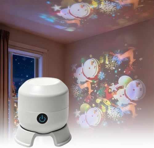 Dynamic Rotating LED Projector Light, 360° Rotating Ocean Wave Night Light Projector, Multi-Angle Projection Base, for Bedroom, Home Theater, Meditation and Relaxation (Christmas) - color: Christmas