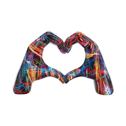 Heart Hands Sculpture Room Decor Hand Heart Statue Bracelet Holder Decorative Hand Art for Bedroom Living Room Bookshelf and Coffee Table
