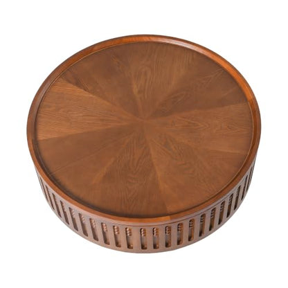 31.3" Round Coffee Table with Hidden Storage, Center Table | Mid-Century Modern Center Table Tea Table, Boho Accent Table with Flip-Top Storage Function for Living Room,Bedroom, Walnut - color: A-31.3" Round Coffee Table