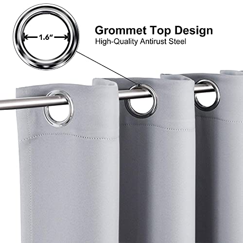 ChrisDowa Blackout Curtains for Bedroom and Living Room 40 Inches Long | 2 Panels Set, Thermal Insulated, Light Blocking, Room Darkening, Grommet, Window Drapes, Light Grey, 29 x 40 Inch - color: Light Grey, size: 29"W x 40"L (Pack of 2)