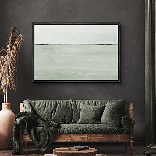SIGNWIN Framed Canvas Print Wall Art Gray Watercolor Pastel Color Field Abstract Shapes Illustrations Modern Art Decorative Contemporary Chic Minimal for Living Room, Bedroom, Office - 16"x24" Black - color: A11-02-m34, size: 24"L x 16"W