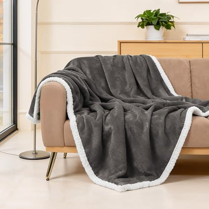BEAUTEX Sherpa Fleece Twin Blankets Soft Fluffy Flannel Plush Cozy | Fuzzy Coffee Cuddle Blanket for Couch, Bed, Sofa, Adults (60" x 80", Coffee) - color: Coffee, size: Twin-60"x80"