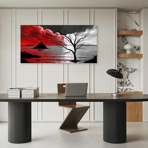 B0350 The Cloud Tree 1 Panels Modern Giclee Canvas Prints Artwork Abstract Seascape Paintings Reproduction Sea Beach Pictures Printed on Canvas Wall Art for Home Decorations Wall Decor - size: 40"L x 20"W