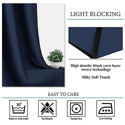 Diraysid Blackout Curtains for Bedroom Grommet Thermal Insulated Room Darkening Curtains (42 x 84 Inch, 2 Panels, Navy Blue) - color: Navy Blue, size: 42"W x 84"L (Pack of 2)
