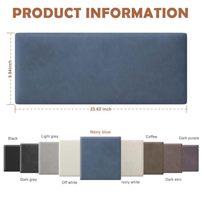 IFNOW Wall Mounted Headboard, Peel and Stick Panels, Navy Blue, Queen | Upholstered 3D Soundproof Acoustic Panels, Reusable and Removable, Padded Leather Bed Headboard, 6 Panels, 9.84" x 23.62" - color: Leather-navy Blue, size: Twin