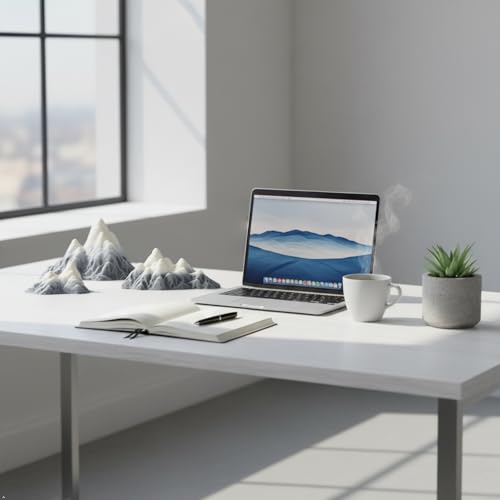 Kai Dream Miniature Snow Mountain 3D Decorative Sculpture Set, Desktop Office Decor, Bookshelf Ornament, Home Accent, Zen Garden Display (Light Yellow, Large Size Only) - size: Large Size Only