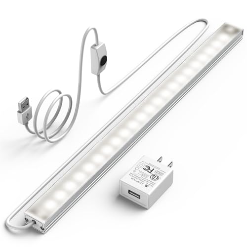 ASOKO 12 Inch Under Counter LED Lights Dimmable 5000K Plug in Light | ASOKO 12" Under Cabinet LED Light Strip, Dimmable 5000K Plug in Counter Light for Kitchen Desk Shelf - color: Daylight White, size: 12Inch-Standard