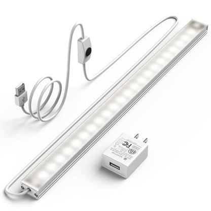 ASOKO 12 Inch Under Counter LED Lights Dimmable 5000K Plug in Light | ASOKO 12" Under Cabinet LED Light Strip, Dimmable 5000K Plug in Counter Light for Kitchen Desk Shelf - color: Daylight White, size: 12Inch-Standard