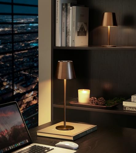 3 Pack Cordless Table Lamp, Portable Battery Operated Lamp with 3 Color Temps and Stepless Dimming, Rechargeable Table Lamp for Dinner, Desk, Cafe, Outdoor (Brushed Mocha) - color: Brushed Mocha, size: 3 Pack
