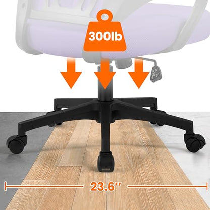 Yaheetech Mid Back Mesh Computer Office Desk Chair Adjustable Swivel, Purple - color: Purple