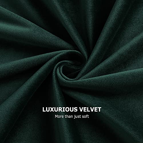 Benedeco Hunter Green Velvet Blackout Curtains 52x96, Back Tab, 2 Panels | Elegant Room Darkening Thermal Insulated Energy Saving Noise Reducing Velvet Window Drapes for Living Room, Bedroom - color: Backtab-dark Green-1, size: 52"W x 96"L (Pack of 2)