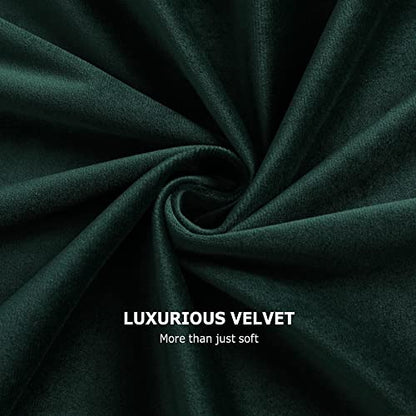 Benedeco Hunter Green Velvet Blackout Curtains 52x90, Back Tab, 2 Panels | Elegant Room Darkening Thermal Insulated Energy Saving Noise Reducing Velvet Window Drapes for Living Room, Bedroom - color: Backtab-dark Green-1, size: 52"W x 90"L (Pack of 2)