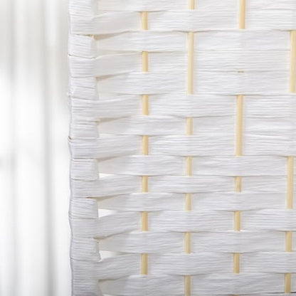 HOMCOM 3 Panel Room Divider, Folding Privacy Screen, 5.6', White | Room Separator, Wave Fiber Freestanding Partition Wall Divider - color: White, size: 3 Panel