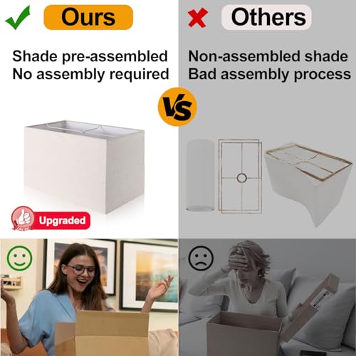 21" Touch Bedside lamps with 2 USB & AC Outlets, 3-Way Dimmable Bedside Table Lamps Set of 2 for Bedroom Living Room Office Reading, Beige Linen Shade Lamps for Night Stands, 2700K LED Bulbs Included - color: (2 Pack)-Beige Linen & Matte Black(Base)-2700K